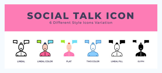 Social talk pack of icons. vector illustration.