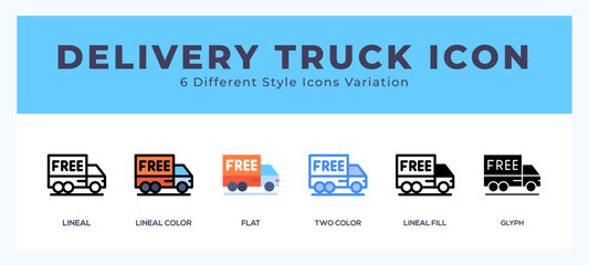 Delivery truck icon in different style vector illustration.