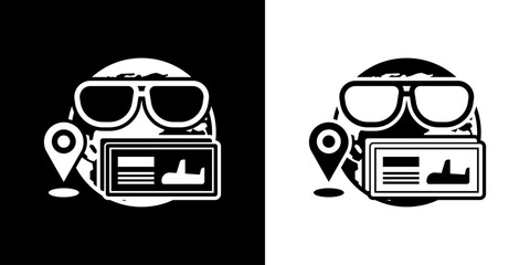 Vacation icon. Business icon. Online business. Black icon. Silhouette icon