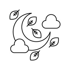 Fototapeta premium harvest moon line icon with white background vector stock illustration