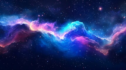 Fototapeta premium A Cosmic Wave of Glowing Nebula and Stars