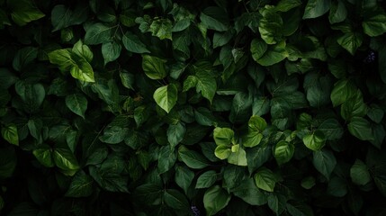 A close-up of a vibrant green-leafed plant showcased against a dark background, highlighting the lush foliage and intricate vein patterns of each leaf, emphasizing the beauty of nature.