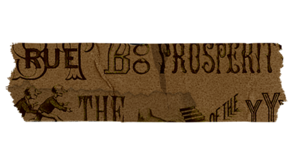 Brown vintage washi tape png, transparent background