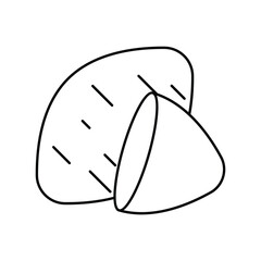 sweet potatoes line icon with white background vector stock illustration