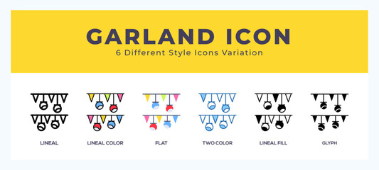 Garland set of simple icons great for web. app. presentation and more.