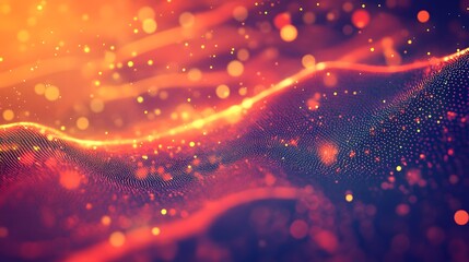 Obraz premium Abstract Red and Yellow Bokeh Lights with Wavy Pattern