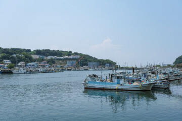 Fototapeta premium シラスの漁獲量全国一位の篠島漁港