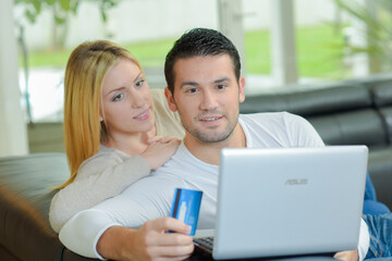 a couple is shopping online