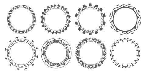 Traditional tribal circles  hand drawn frame set