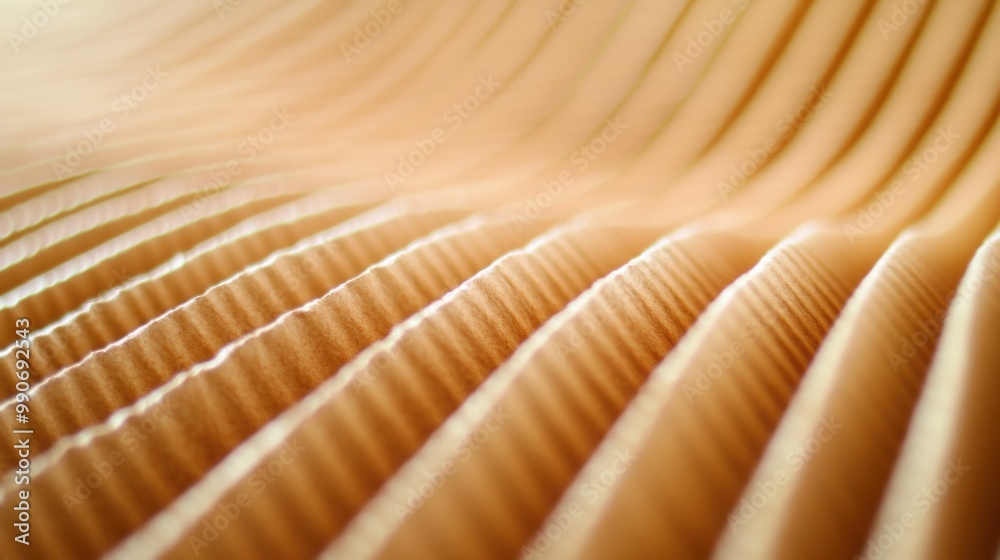 Poster intricate patterns of corrugated cardboard highlight its textured surface and warm hues, creating a 