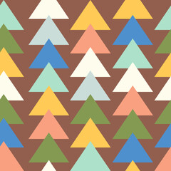 Obraz premium Mid Century Nordic Geometric Christmas Tree Seamless Pattern