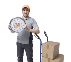 Portrait of a courier: 24h express delivery service