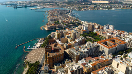 Obraz premium Aerial view of the old town of Taranto, Puglia, Italy.