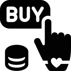 Obraz premium Simple vector icon hand, button to buy