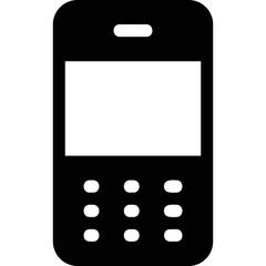 Simple vector icon button phone