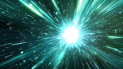 Naklejka premium A burst of light and energy radiating outward, creating a dynamic cosmic effect.
