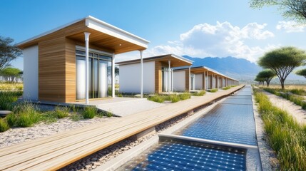 Sleek Modern Wooden Lakeside Retreat Surrounded by Tranquil Nature Landscape