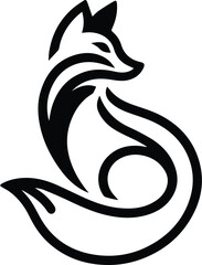 Fox silhouette vector art illustration design.