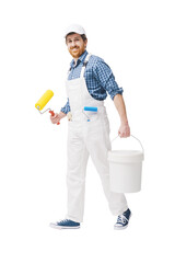 Confident house painter holding tools © StockPhotoPro