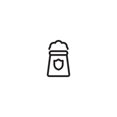 Steam factory icon with shield. A steam mill protected from damage, symbolizing quality and protection. Editable icon.