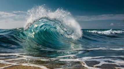 Transparent background sea wave