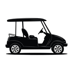 Golf car silhouette vector