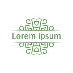 Geometric Flower Emblem with Circular Details Ideal for luxury brand logos