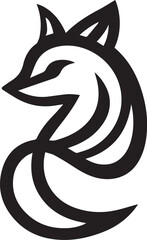 Fox silhouette vector art illustration design.