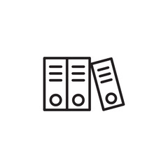 Obraz premium A binder with papers on icon. A black line art icon of a binder with papers sticking out. Editable icon.