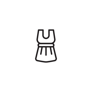recommend clip art: A sleeveless dress on icon. A line drawing of a sleeveless dress, representing fashion, clothing, or style. Editable icon.