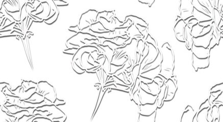 Seamless background with floral pattern. Isolation on transparent background.