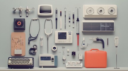 A Collection of Medical Equipment and Instruments