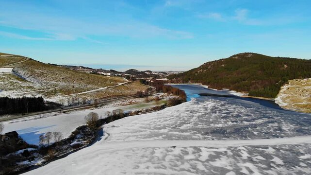Aerial Drone Footage of &Aring;lg&aring;rd, Norway in Winter