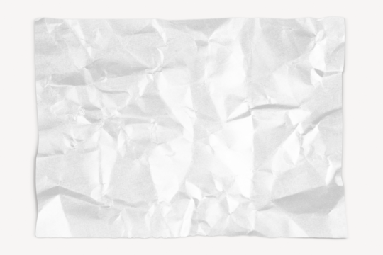 Scrunched paper png mockup, stationery, transparent background