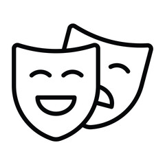 Face masks icon, party masks, theater mask theme icon design