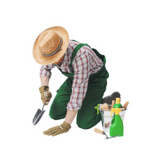 Gardener using a gardening trowel © StockPhotoPro