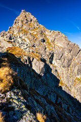 Panorama of the Tatra Mountains from the Eagle's Path trail. The most difficult and dangerous public path in the entire Tatras.