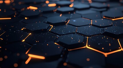Obraz premium Futuristic Glowing Hexagonal Pattern Abstract Digital Background