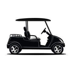 Golf car silhouette vector