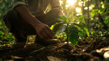 Close-Up of Coffee Planting in Costa Rica