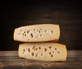 Two pieces of swiss cheese