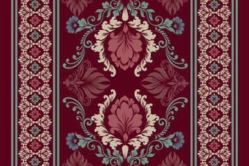 damask pattern with a classic floral design.African embroidery patterns, paisley, boho, floral ikat, ethnic floral designs, ikat sari, ikat patterns and ethnic patterns.
