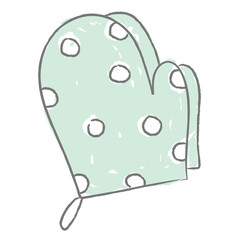 Polka-dot textile cooking gloves design element