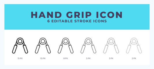 Hand grip icon with editable stroke. Outline icon vector illustration.
