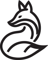 Fox silhouette vector art illustration design.