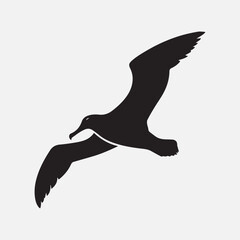 Albatross bird black silhouette vector Design.