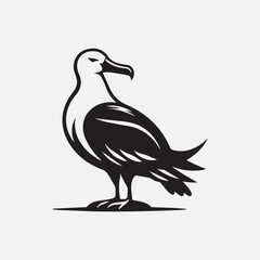 Albatross bird black silhouette vector Design.