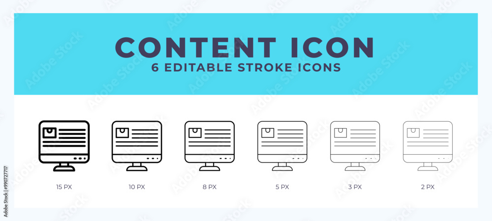 Fototapete content icon vector for web. and mobile app. editable stroke outline icon.