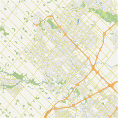 Map of Brampton in Canada in a normal road map style. Contains layered vector with roads water, parks, etc.
