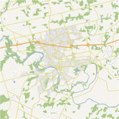 Map of Brantford in Canada in a normal road map style. Contains layered vector with roads water, parks, etc.